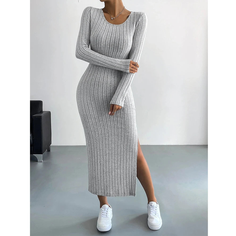 Knitted Bodycon Maxi Dress