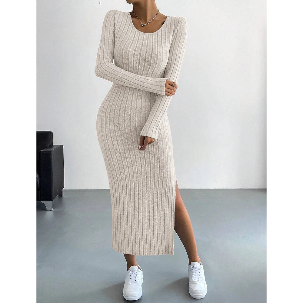 Knitted Bodycon Maxi Dress